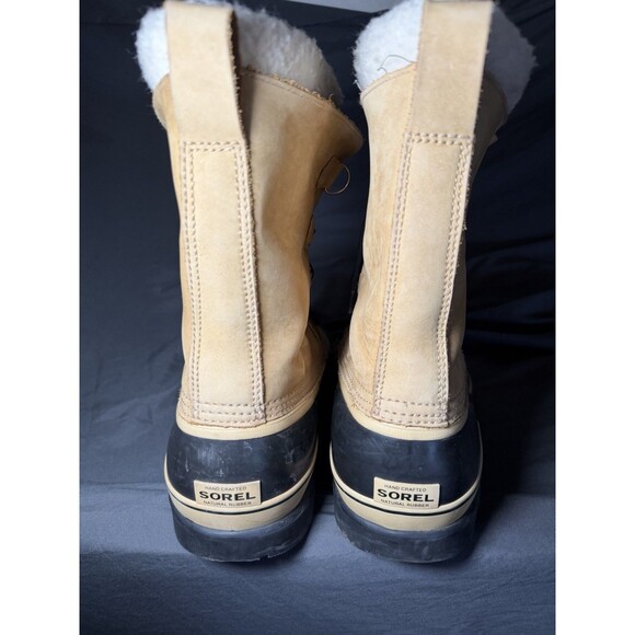 Sorel Boots Men Size 15 Buff Tan Caribou Suede Snow Waterproof Insulated Winter - Picture 4 of 7
